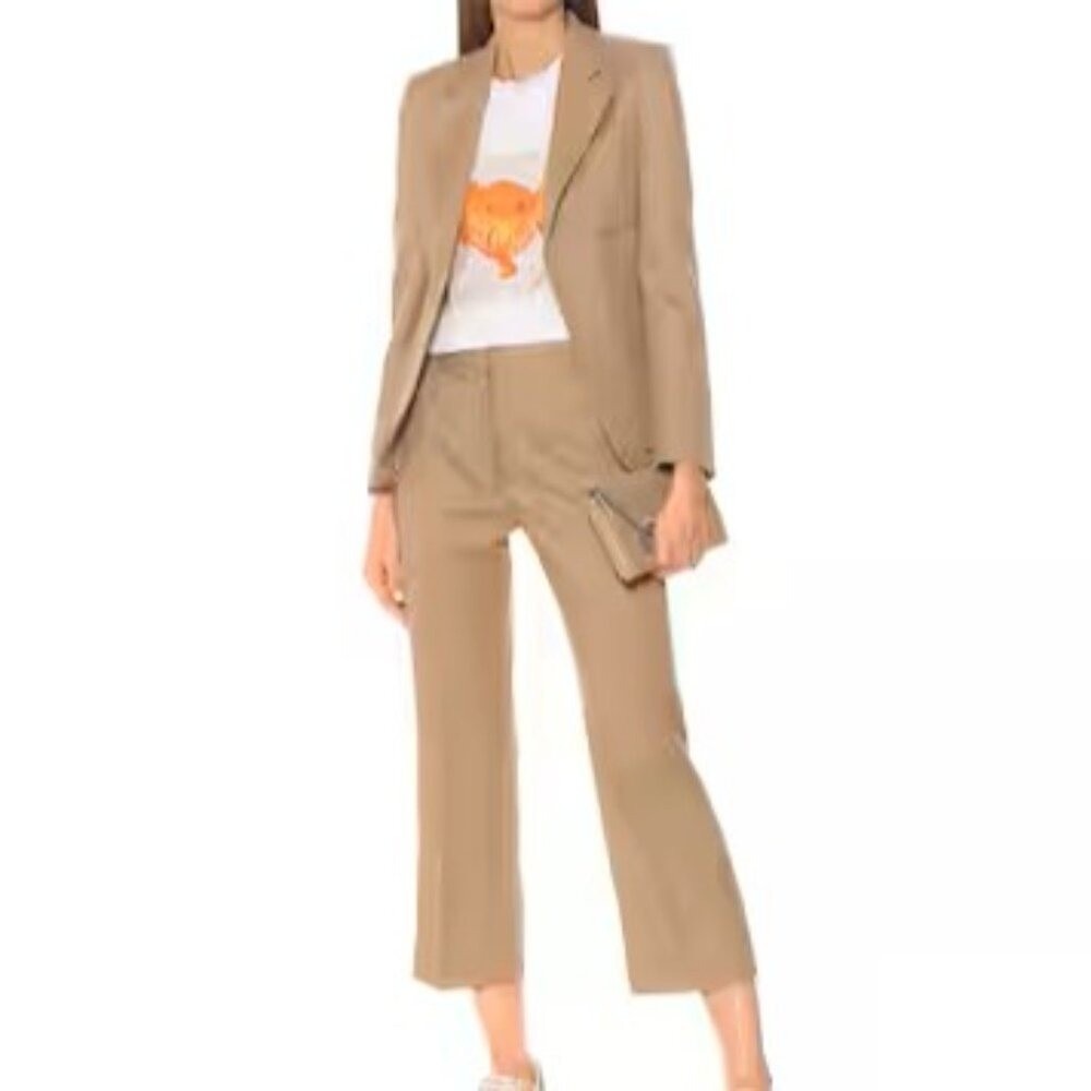 NWT Stella McCartney Carlie High Rise Kick Flare Pants Camel Size IT44/US8